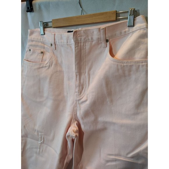 Halston Jeanswear Light Pink 100% Cotton Cropped Jeans Size 16 - Picture 2 of 4